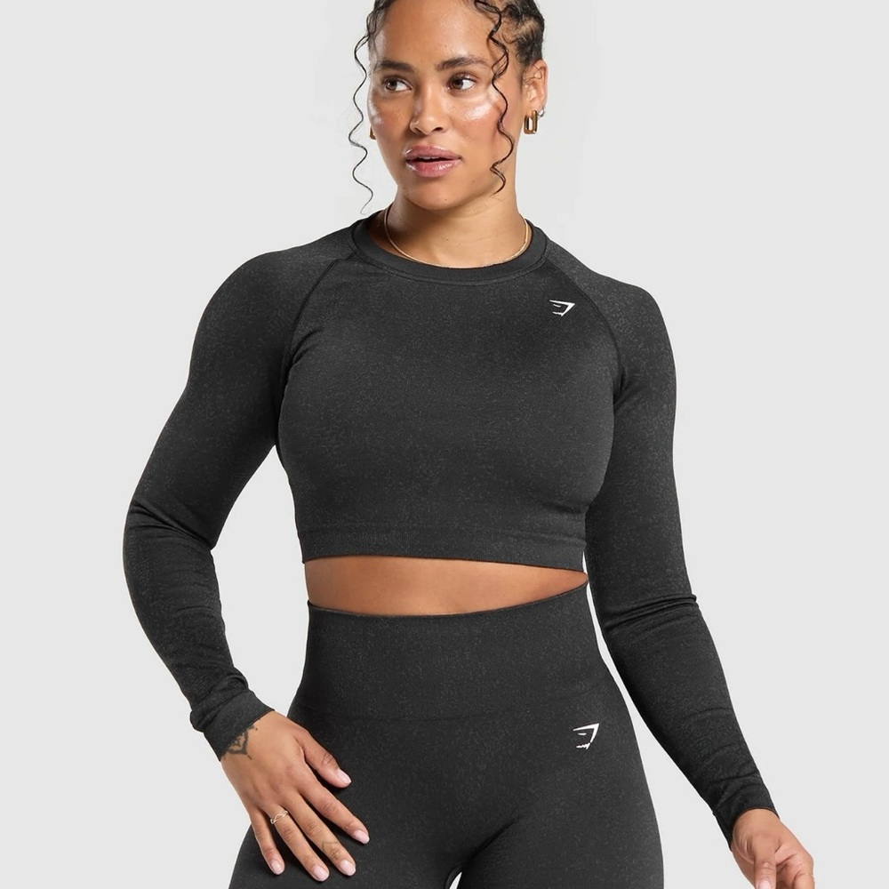 Gymshark Women's Black Long Sleeve Crop Top